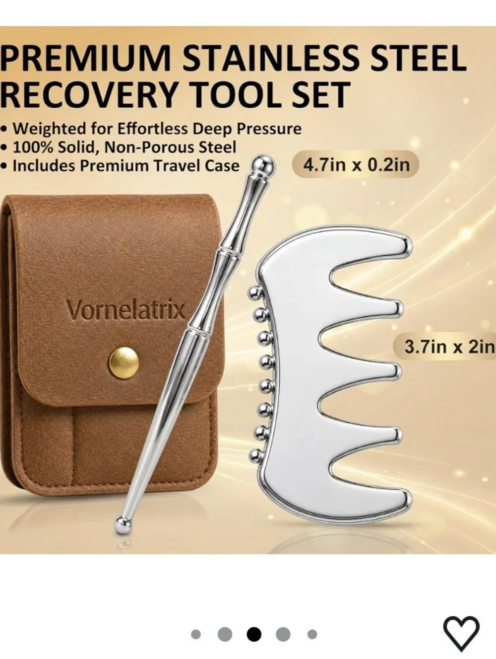 2-in-1 Premium Solid Stainless Steel Gua Sha & Myofascial Muscle Scraper